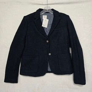 Gap Academy Blazer Navy Blue Wool Blend Tailored JacketSize 8